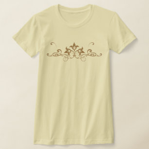 Komplexes verziertes symmetrisches florales Wirbel T-Shirt
