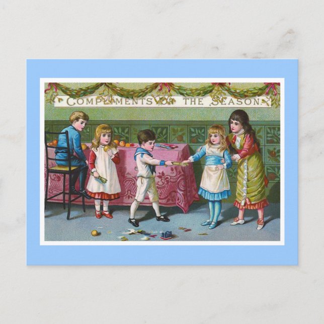 "Komplimente der Jahreszeit" Vintag Postkarte (Vorderseite)