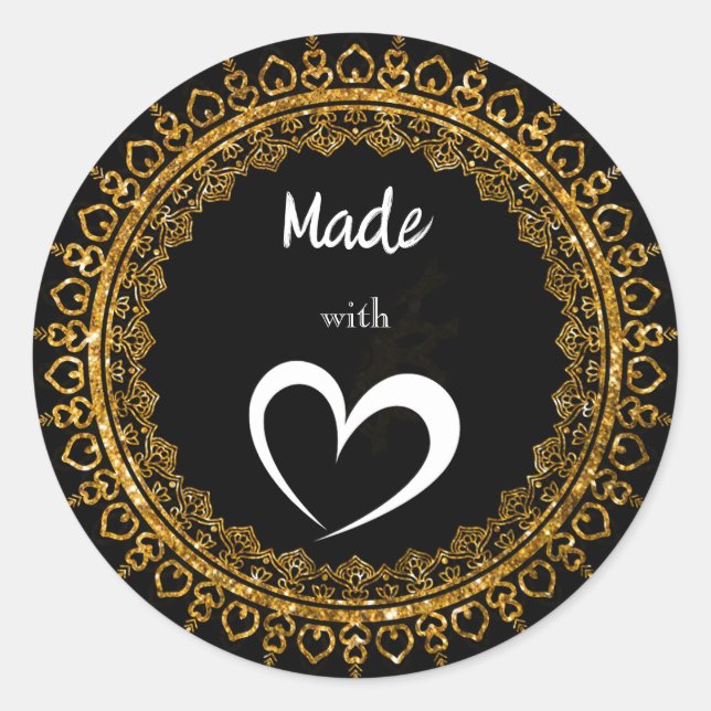 Komplizierte Mandala Sticker für die Black & Gold  (Vorderseite)