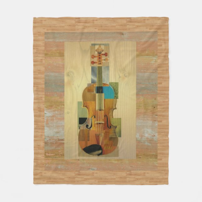 Komponierte Violine auf hölzernem Fleecedecke (Vorderseite)