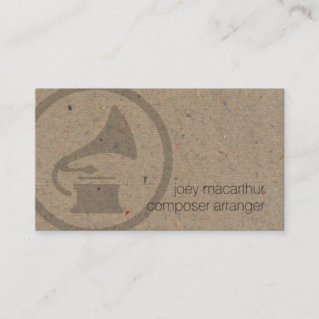 Komponist Arranger Gramophone Icon Music Visitenkarte (Vorderseite)