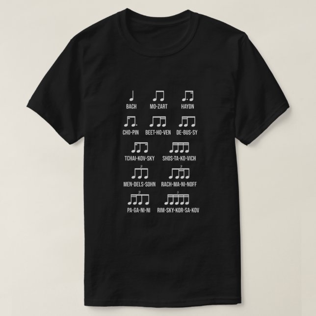 Komponist Rhythm Music Gift Bach Mozart Beethoven  T-Shirt (Design vorne)