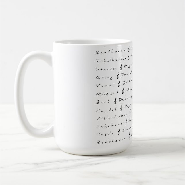 Komponisten für klassische Musik Kaffeetasse (Links)