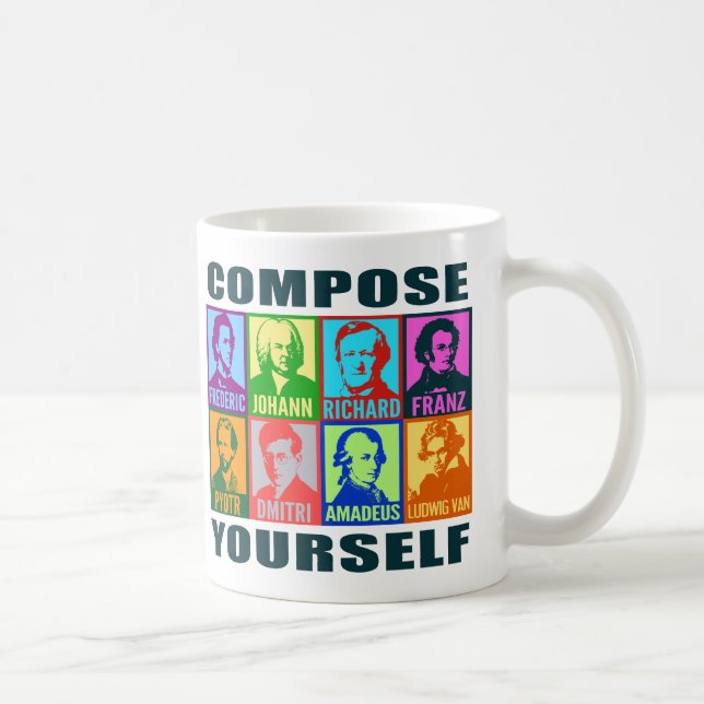 Komponisten für klassische Musik | PopArt-Tasse Kaffeetasse (Rechts)