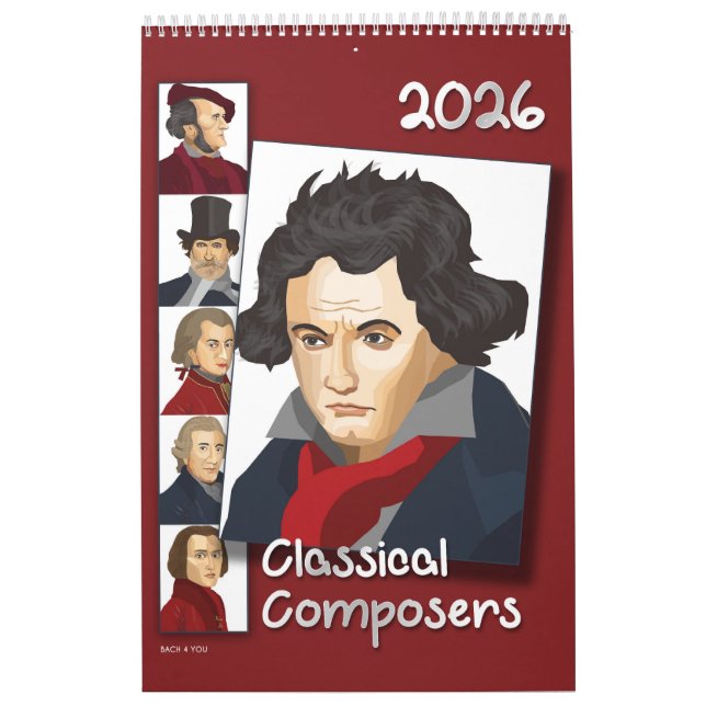 Komponisten Portraits, Modern Style, 2026 Kalender (Titelbild)