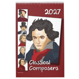 Komponisten-Porträts, moderner Stil, 2027 Kalender