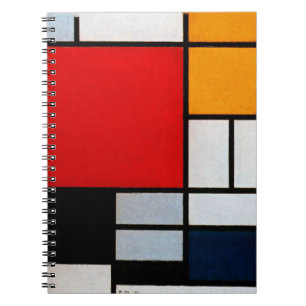 Komposition mit großer roter Fläche Notizblock