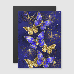 Komposition mit Saphir-Schmetterlingen Magneteinladung