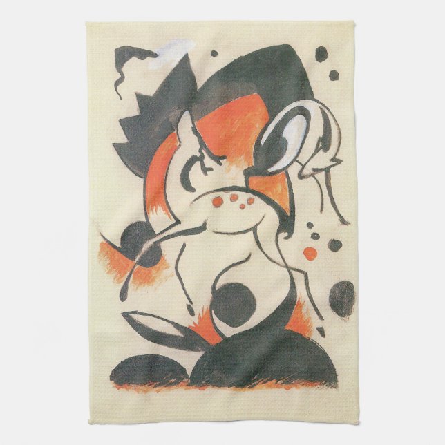 Komposition mit Two Dees von Franz Marc Geschirrtuch (Vertikal)