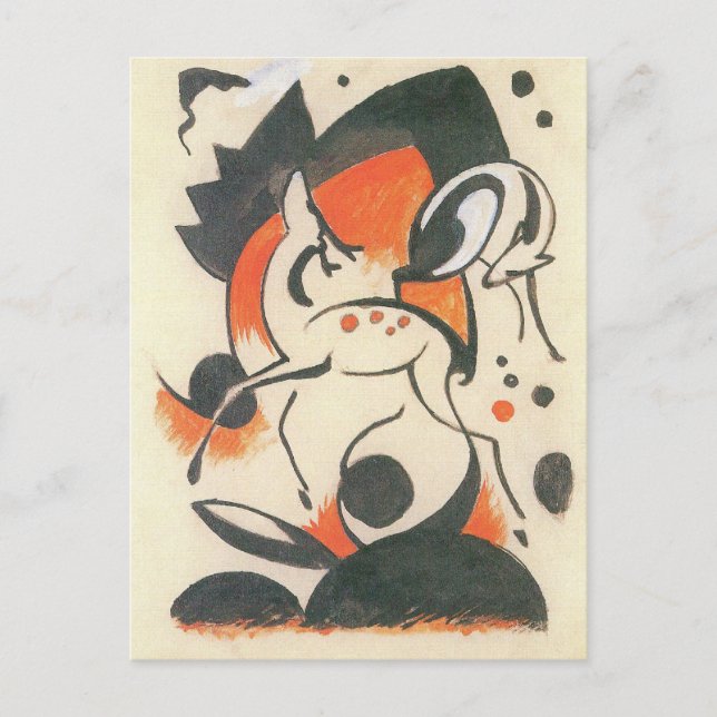 Komposition mit Two Dees von Franz Marc Postkarte (Vorderseite)
