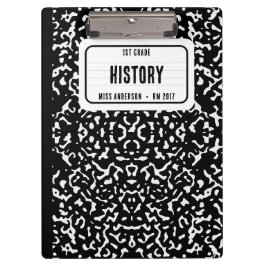 Komposition Notebook-Schüler Schullehrer Schwarz Klemmbrett