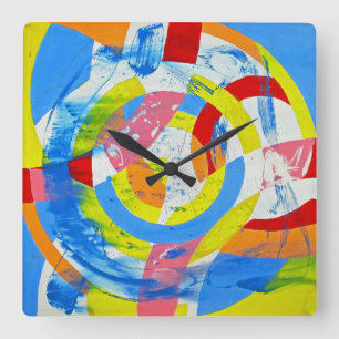 Komposition Nr. 2 von Michael Moffa Quadratische Wanduhr