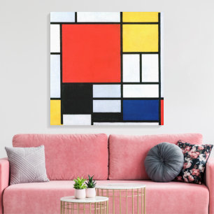 Komposition Rot, Gelb, Blau, Schwarz   Mondriaan   Leinwanddruck