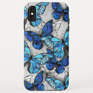 Komposition von weißen und blauen Schmetterlingen Case-Mate iPhone Hülle