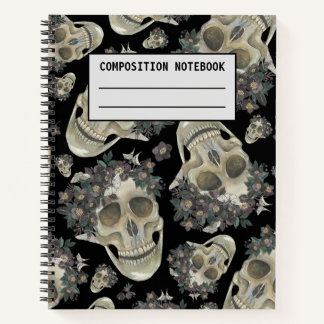 Kompositionsheft: gothic Totenkopf-Komposition Notizbuch