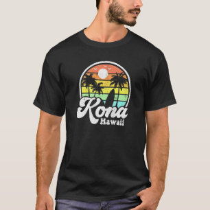 Kona Beach Hawaii Surf Hawaiian Surfing 70er T-Shirt