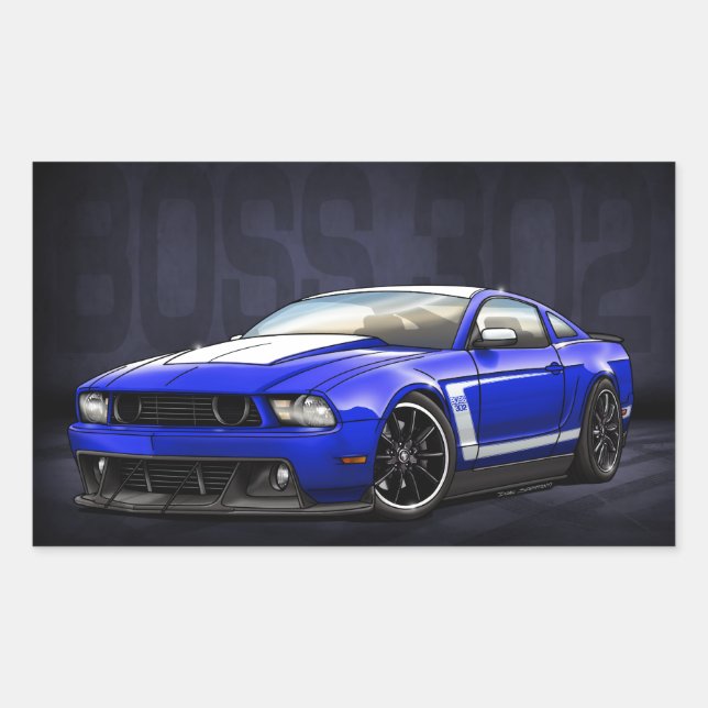 Kona Blue 2012 Boss 302 Rechteckiger Aufkleber (Vorderseite)
