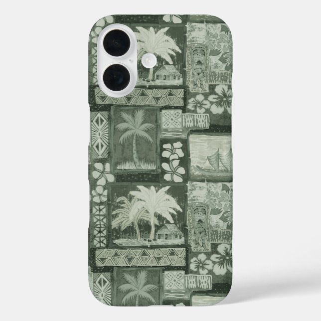 Kona Coast Hawaiian Tapa iPhone 16 Hülle (Rückseite)