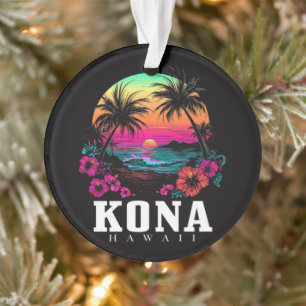 Kona Hawaï Fleurs d'Hibiscus Hawaïennes Surfeur