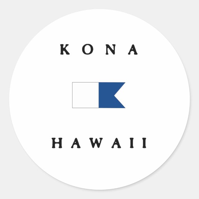 Kona Hawaii Alpha Dive Flag Runder Aufkleber (Vorderseite)