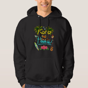 Kona Hawaii Beach Summer Palm Surf Sun Set Palm Tr Hoodie