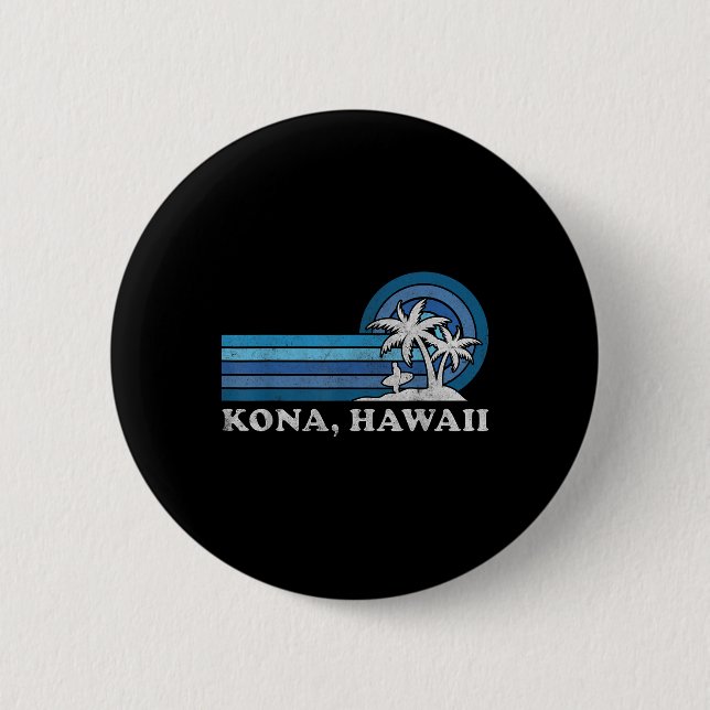 Kona Hawaii Beach Vintage Family Summer Vacation  Button (Vorderseite)