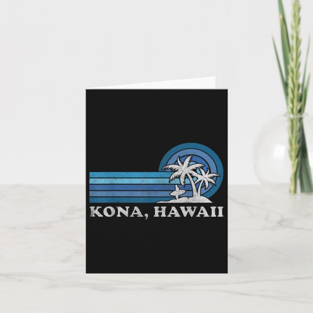 Kona Hawaii Beach Vintager Familienurlaub Karte (Vorderseite)