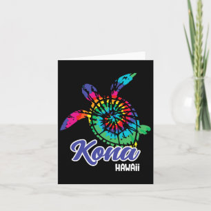 Kona Hawaii Gefärbte Krawatte Rettete Sea Turtles  Karte