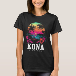Kona Hawaii Hawaiian Hibiskus Blume Surfer Souve T-Shirt