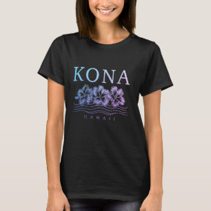 Kona Hawaii Hawaiian Hibiskus Blume Surfer Souve T-Shirt