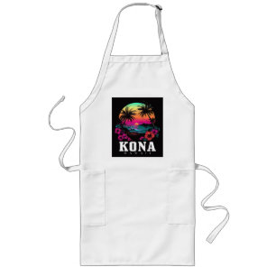 Kona Hawaii hawaiianische Hibiskusblumen Surfer Lange Schürze
