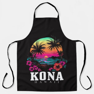 Kona Hawaii hawaiianische Hibiskusblumen Surfer Schürze