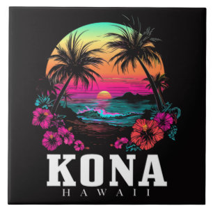 Kona Hawaii hawaiianische Hibiskusblüten Surfer Fliese