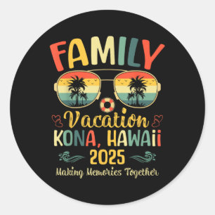 Kona Hawaii Strand Familien Sommerurlaub 2025 Runder Aufkleber