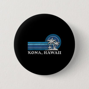 Kona Hawaii Strand Vintage Familien Sommerurlaub Button