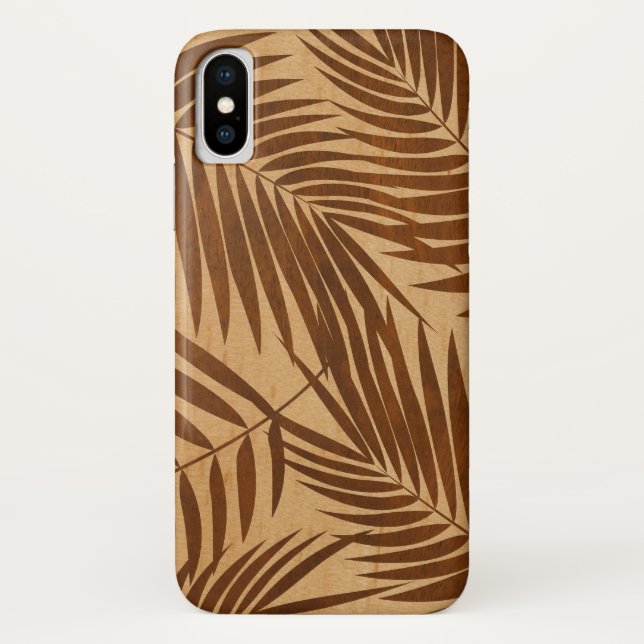 Kona Palms Hawaiian Leaf Imitat Holz Case-Mate iPhone Hülle (Rückseite)