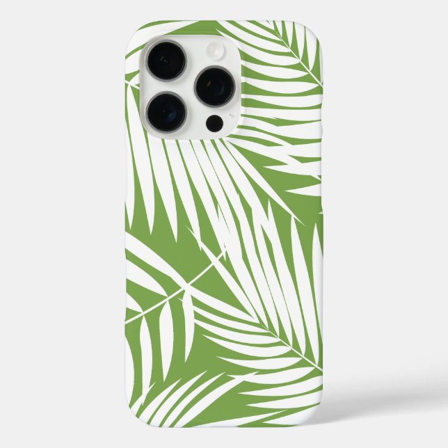 Kona Palms Hawaiian Leaf Tropical Green iPhone 16 Pro Hülle (Rückseite)