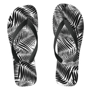Kona Palms Hawaiian Leaf Tropical - Schwarz Flip Flops