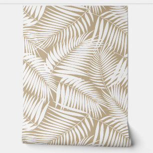 Kona Palms Hawaiian Tropical Leaf - Taupe Tapete