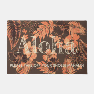 Kona Times Hibiscus Hawaiian Aloha Braun Fußmatte