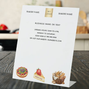 Konditorei Bäckerei Kuchen Brot Logo Menü Preis Sockelschild