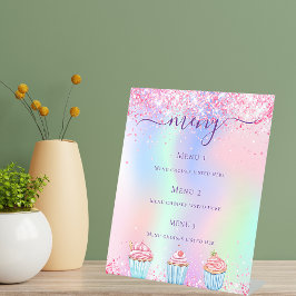 Konditorei Bakery Logo holografische Menü Preis Sockelschild