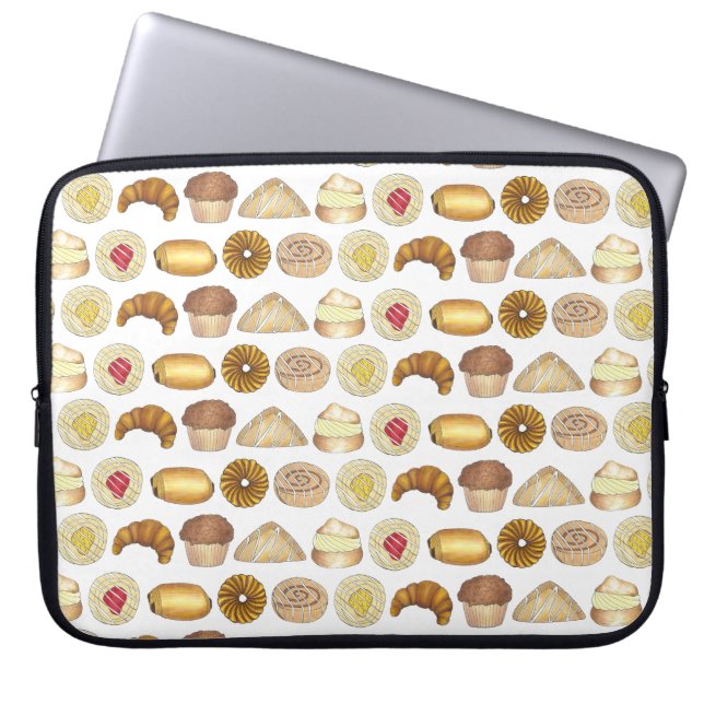 Konditorei Croissant Danish Muffin Backwaren Laptopschutzhülle (Vorderseite)