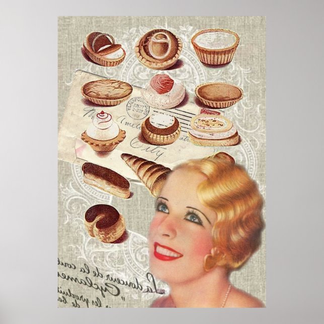 Konditorei für Pariser Bäckereien Poster (Vorne)
