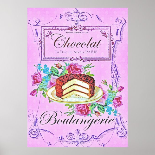 Konditorei für viktorianische Schokoladenkuchen Poster (Vorne)