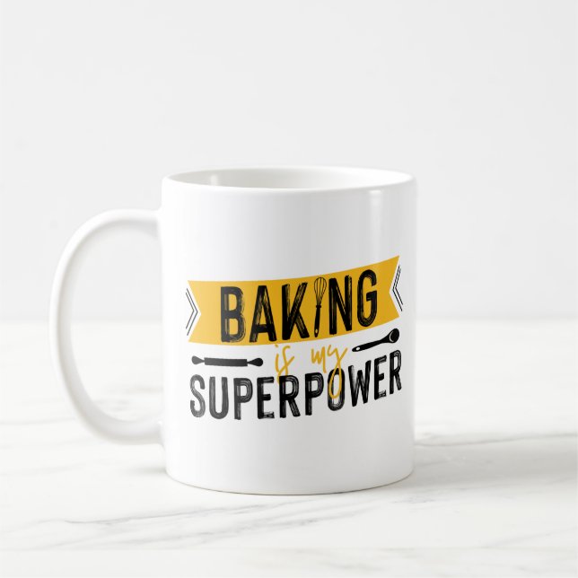 Konditorei Koch Backen ist meine Supermacht Kaffeetasse (Links)