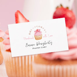 Konditorei Koch Bäckerei Cupcake Coquette Rosa Kir Visitenkarte