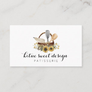 Konditorei Koch Wasserfarbe Handgezogene Sonnenblu Visitenkarte