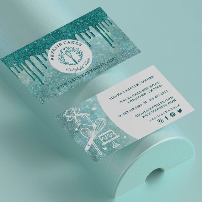 Konditorei Whisky Glitzer Aquamariner Goldgräber T Visitenkarte (Von Creator hochgeladen)