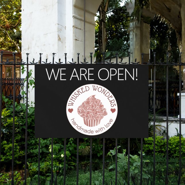 Konditorgebäck Glitzer Rose Gold Pink Banner (Pastry Cake Bakery Glitter Rose Gold Pink Banner)